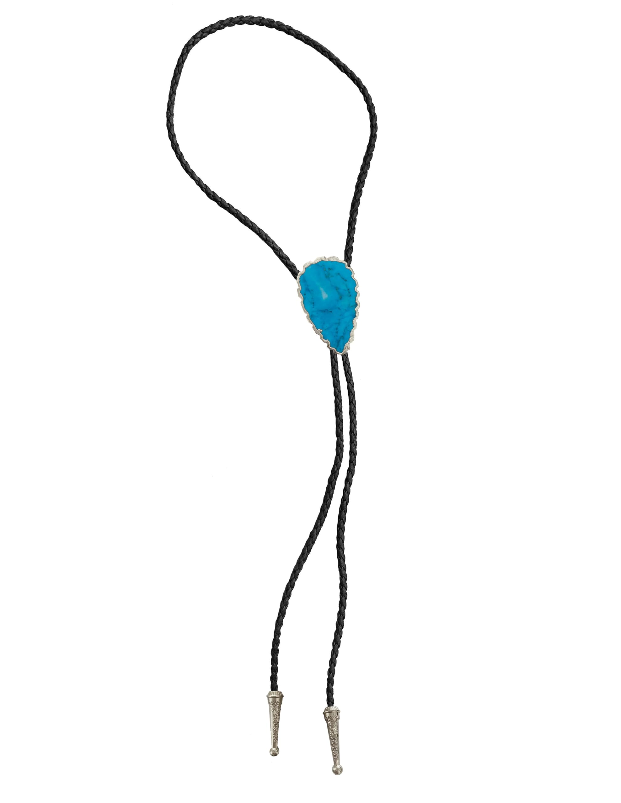 Daisy Del Sol De las Mujeres Trenzado de Cuero Occidental Bolo Tie Collar Gargantilla Deslizante Turquesa