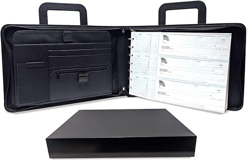 MSP - Carpeta con bolsillos transparentes, asa inteligente, cierre de cremallera para profesionales de negocios y personales, color negro (negro,