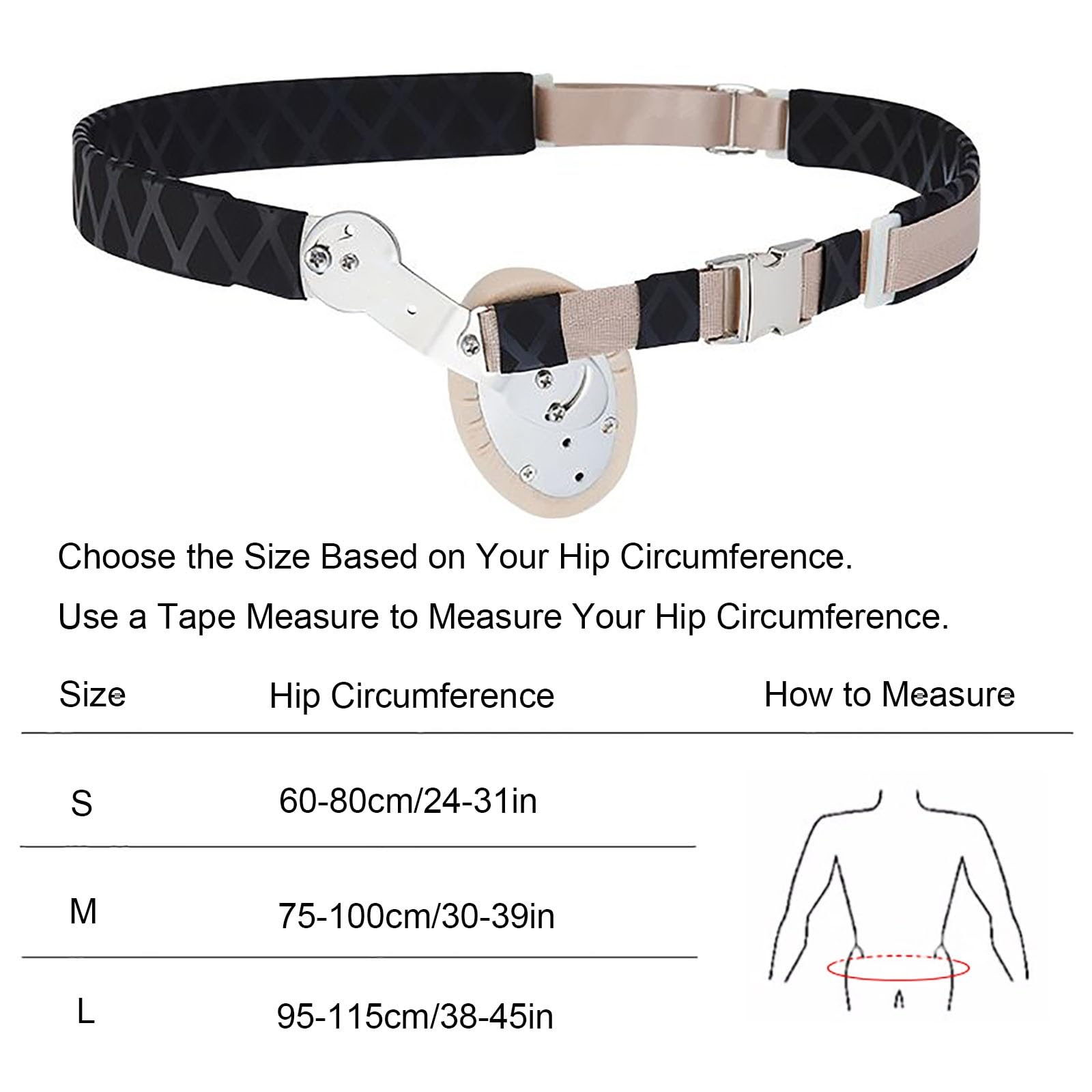Hernia Belt for Women and Men, Left/Right Side Inguinal Hernia Support with Compression Pads, Adjustable Groin Truss, 304 Stainless Steel(Medium)