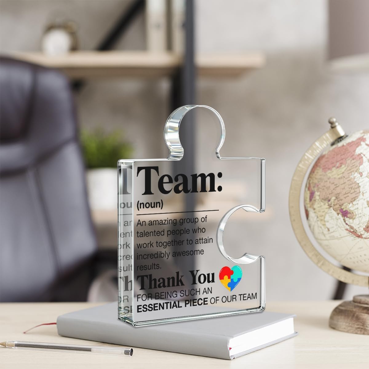 Team Appreciation Gifts for Coworkers Colleagues Employees, Thank You Gifts for Women Men, Teamwork Gift Best Teams Ever Gift Acrylic Puzzle Piece Plaque Office Decor image 3