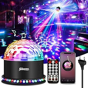 LED-discobal bluetooth, SOLMORE LED-lichteffecten feestverlichting muziekspeler RGB-disco-magische bal met…