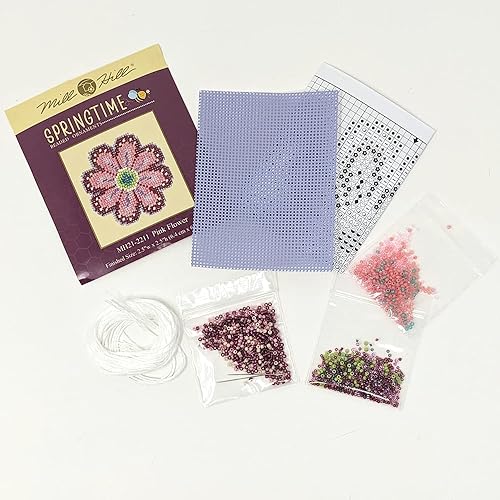 Miniatura 3 de Bugs and Flowers Mill Hill Springtime - Juego de 6 adornos con cuentas (2023), más calcomanías decorativas "Needleworker"