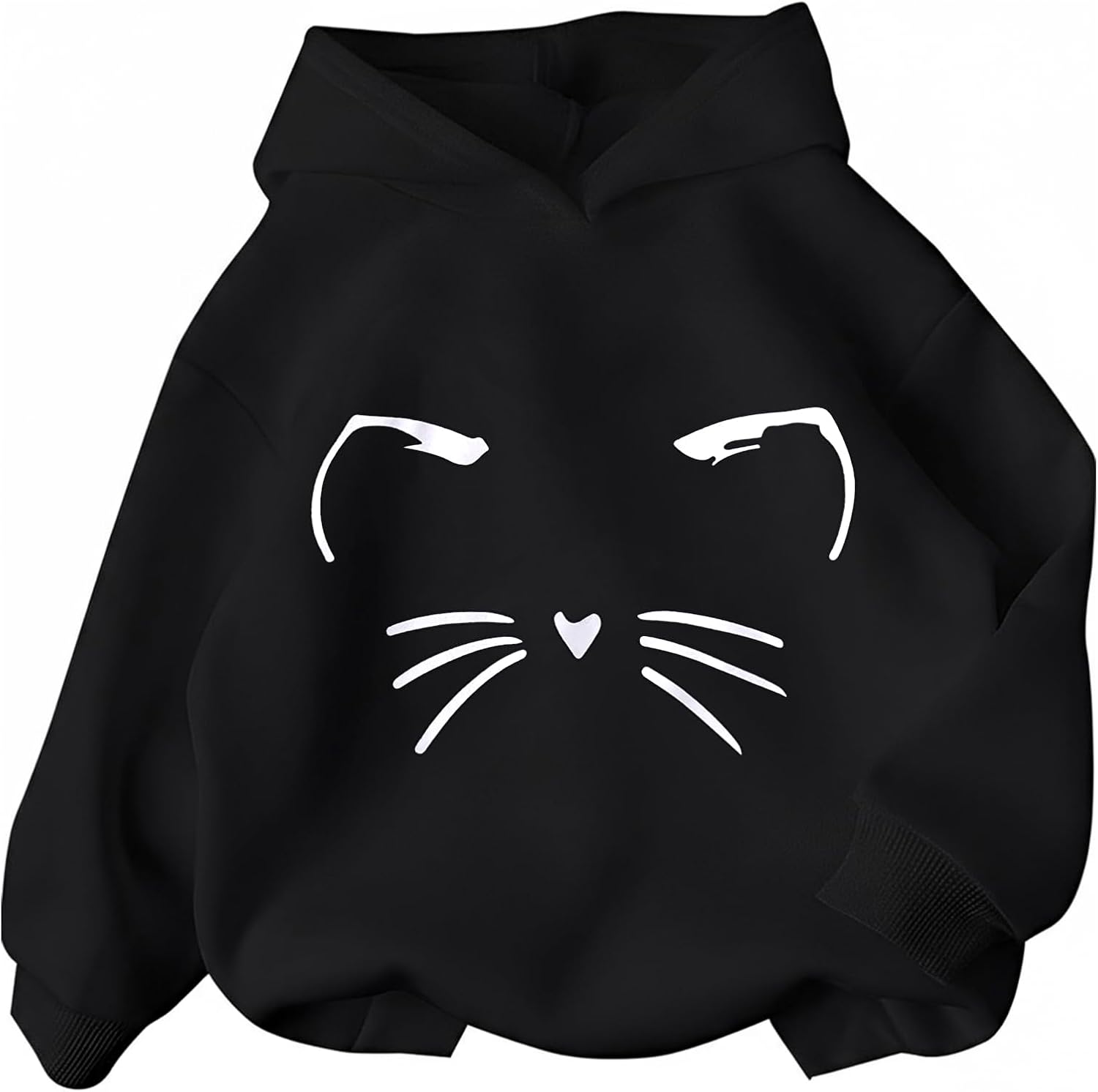 PATPAT Girls Graphic Hoodies Size 4-14 Years Long Sleeve Cartoon Print Pullover Hooded Sweatshirt Cute Casual Tops for Girl
