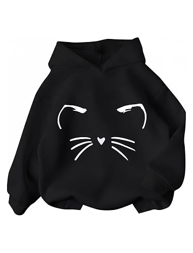 PATPAT Girls Graphic Hoodies Cute Print Pullover Hooded Sweatshirt 4-14Y