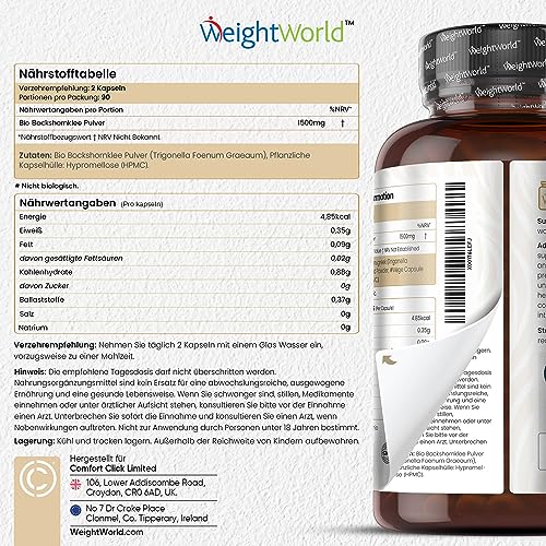 Bockshornklee Kapseln BIO 180 Stück – 750 mg pro Kapsel