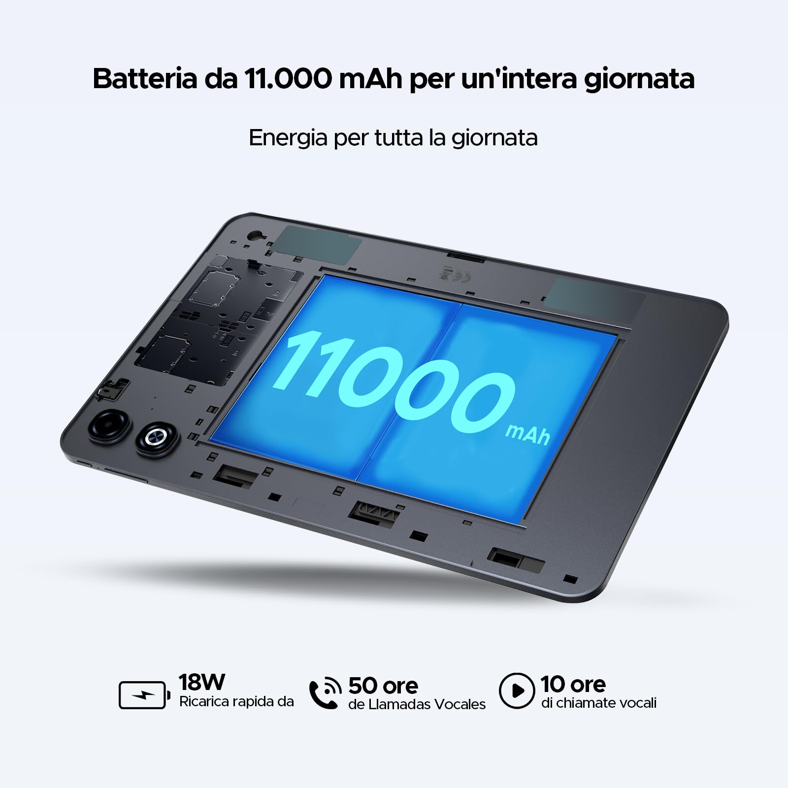 DOOGEE Tab G6 Max Android 16 Tablet 13.4 Pollici, 7.7mm Ultras Ottil, 4G LTE, UNISOC T7280 Tablet con Sim, 11000mAh+18W, 32GB+256GB, OTG, Due Schede SIM+TF, Dual Speakers, 13MP 90Hz Face Unlock, Nero