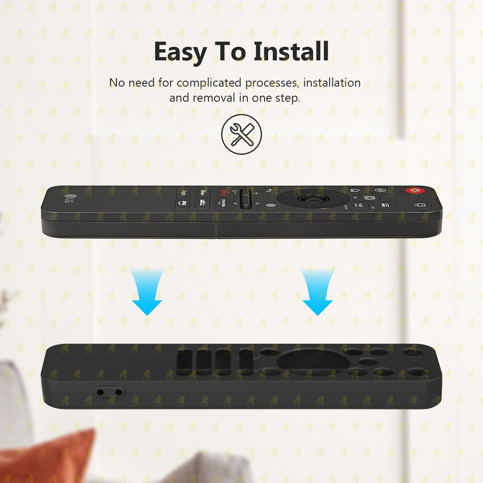 RAYA Silicone Remote Cover Compatible with 2025 LG AI TV QNED 8AA / 8CA Smart TV Remote Case with Lanyard (Black) — Amazon image 6