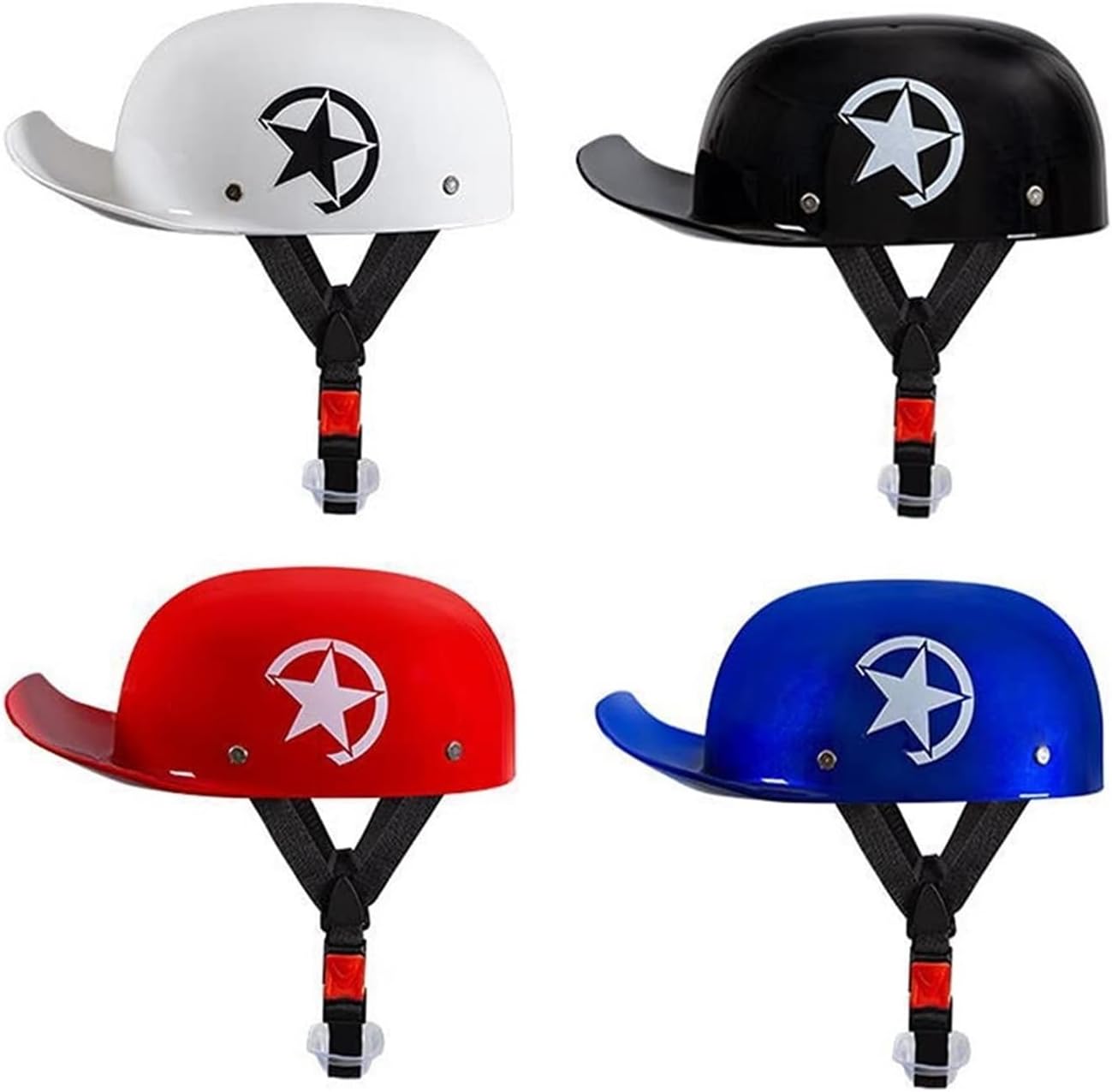 DOT Approved Lightweight Baseball Cap Style Motorcycl Half Helmet for Adults Men Women, Low Profile Cool Open Face Scooter Skull Cap Helmet for Street Moped Motorbike(White,Large)