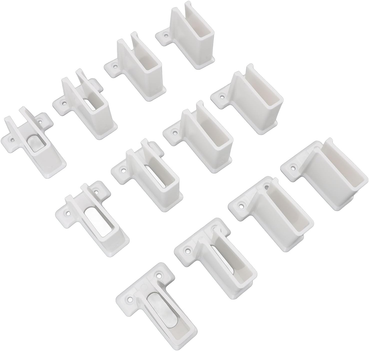 Wire Shelf End Bracket, Plastic Closet Shelf Support Bracket Set of 12 with Screws and Anchors, Wall Mounted End Support for Wire Closet System Cabinet Organization