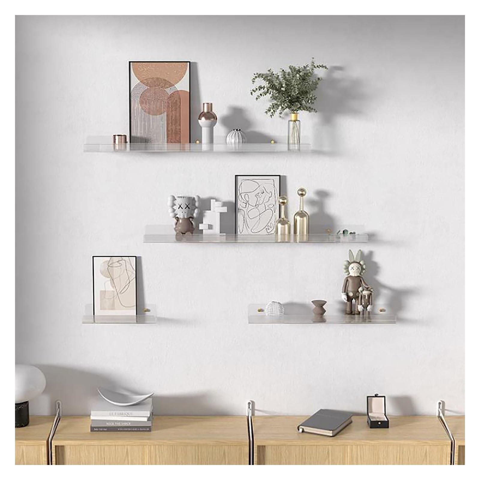 Étagères en acrylique de 90 cm pour organiser les épices de cuisine et parfums de salle de bain