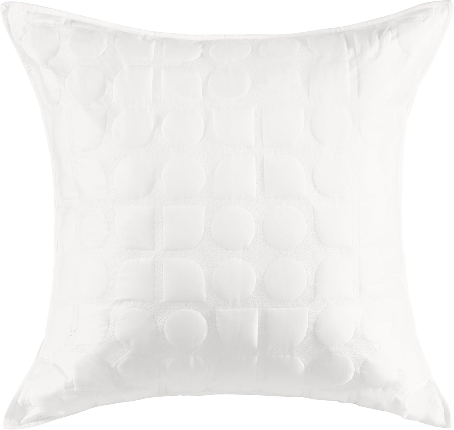 kate spade new york Noel Euro Sham, 26" x 26" Decorative Pillow Cover, 200 Thread Count and 100% Cotton, All Season Bedding, Machine Washable, Marshmallow