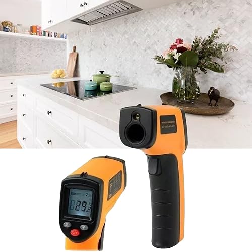 Miniatura 5 de Pistola de medición de temperatura, termómetro infrarrojo de mano de alta precisión de posicionamiento láser sin contacto para cocinar, horno de