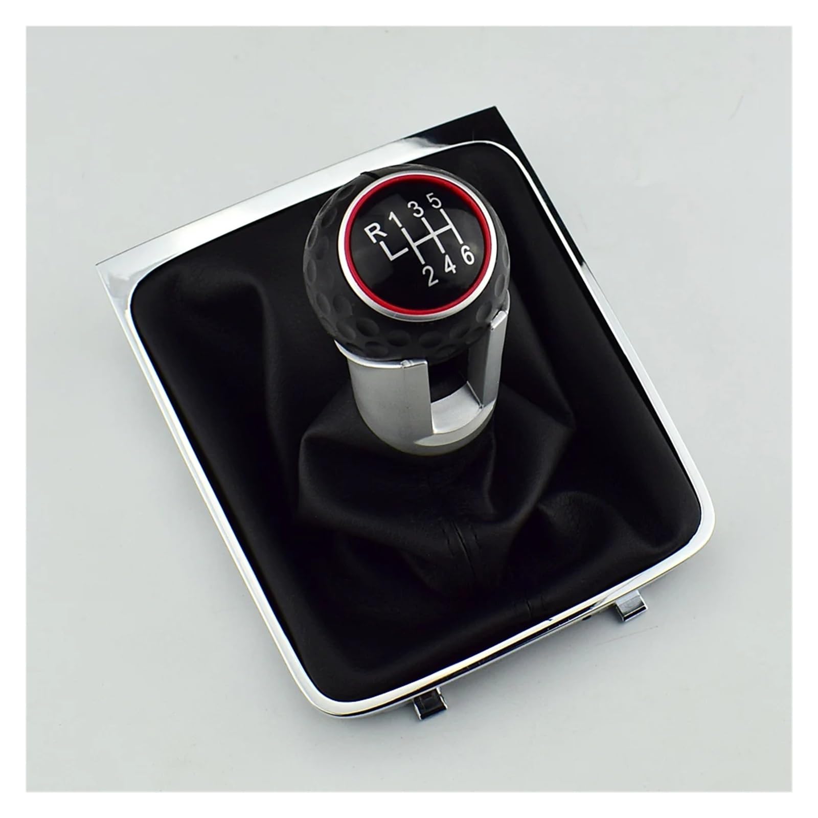 Tkxvcejv One Color Car Gear Shift Stick Knob For Passat B6 2005-2011 6 Speed Leather Car Manual Gear Mt Shift Knob Gaitor Boot(6 Speed)