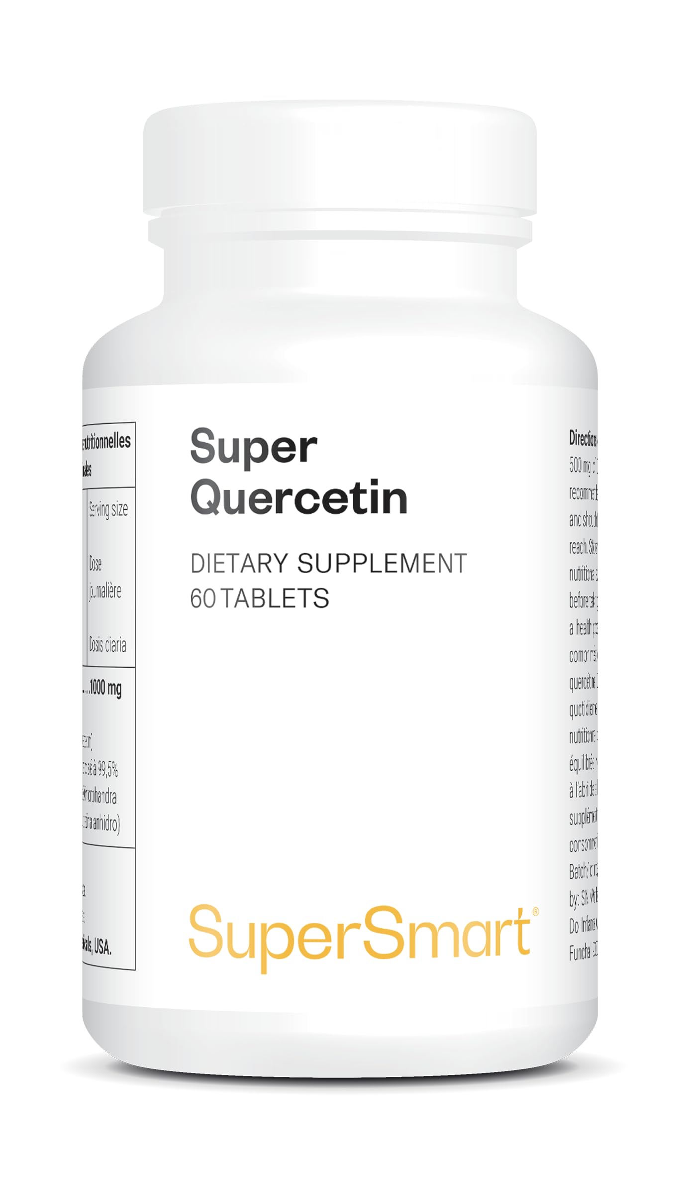 Super Quercétine - Diminue les Allergies - Renforce l'Immunité - 70% Mieux Absorbé que la Quercétine Classique - 60 gélules vegan - Supersmart