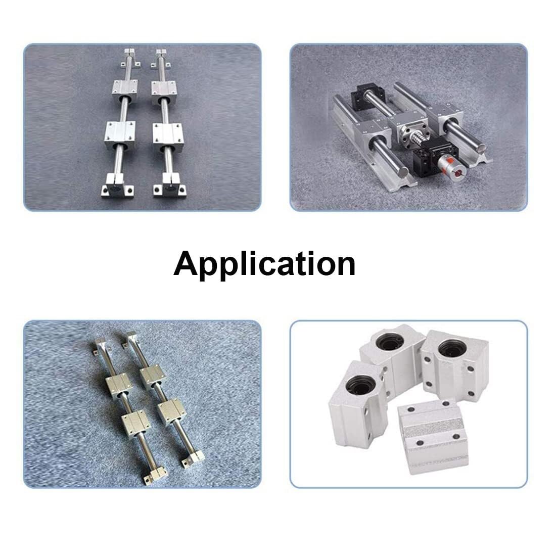 Linear-Kugellager-Gleitblock SCS20UU 20mm geschlossener Flanschblock Aluminium-Buchse Linearführung für CNC 3D-Drucker Teile 4er-Pack