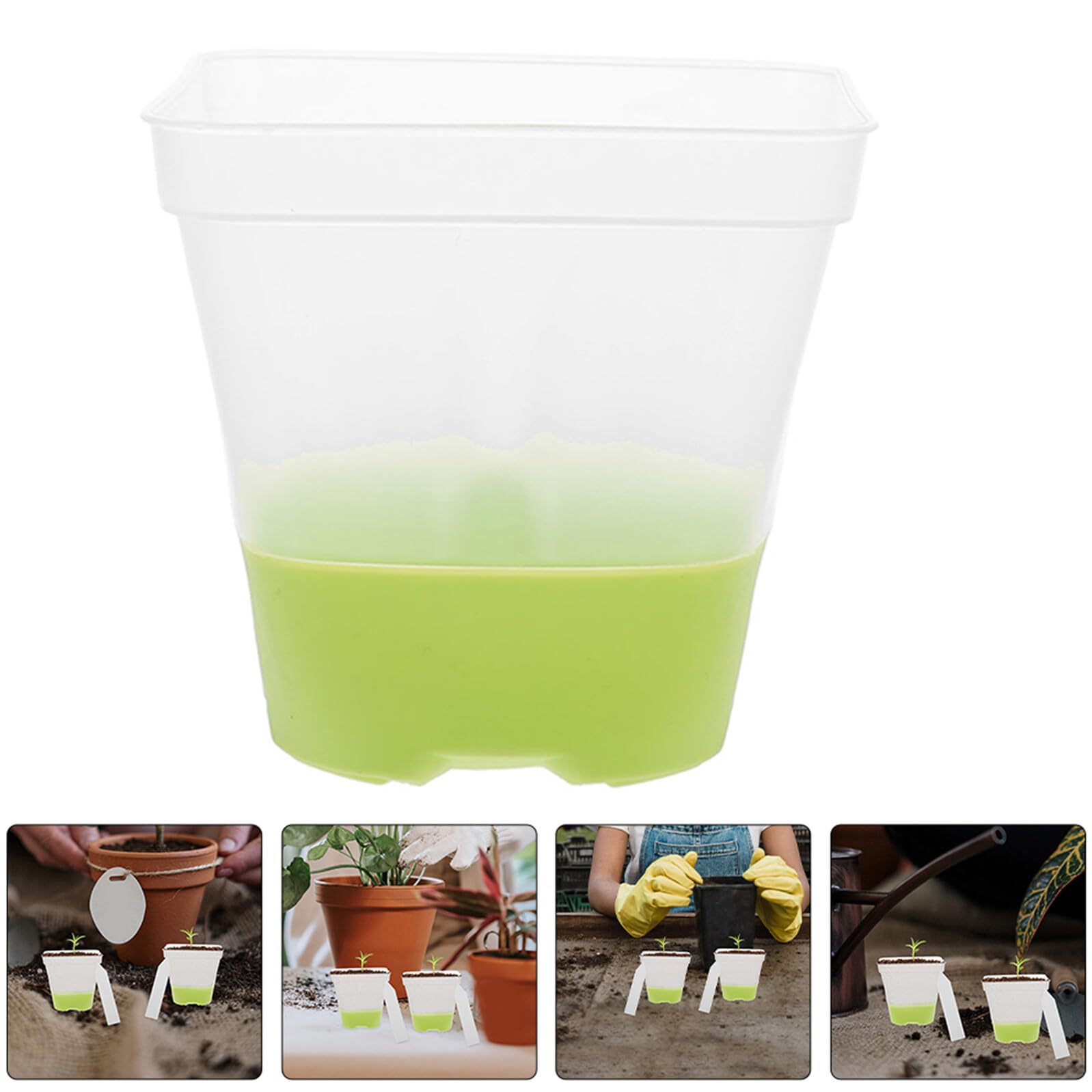 VALICLUD 18 Godets Carrés Transparents en Silicone Souple avec Drainage – Pots de Pépinière Réutilisables 76 CM pour Semis en Serrage Herbes Aromatiques et Plantes Succulentes