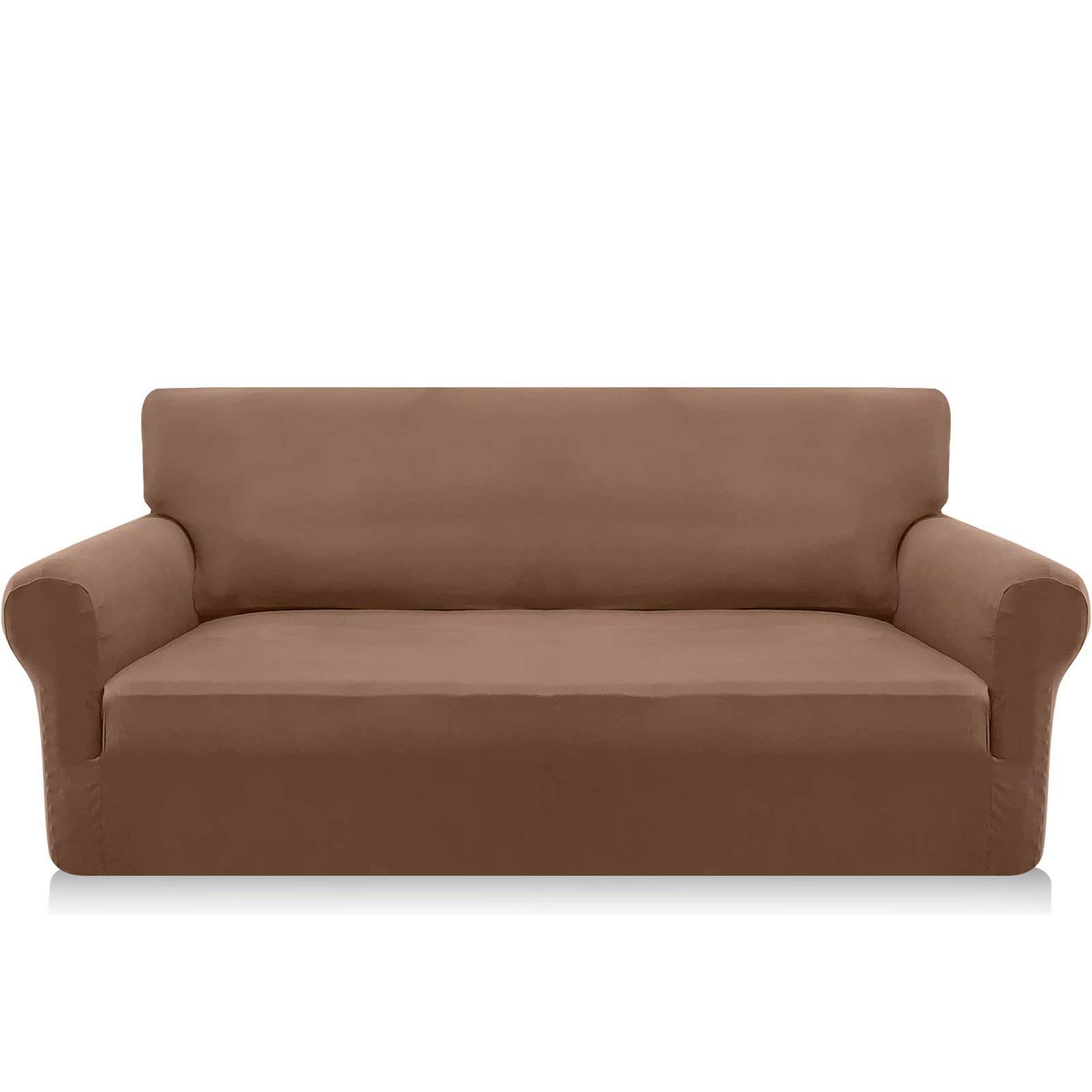 GranbestStretch Sofa Cover 3 Seater Super Soft Spandex Sofa Slipcover for Dogs Pet Couch Cover Furniture Protector with Elastic Bottom(3 Seater,Camel)