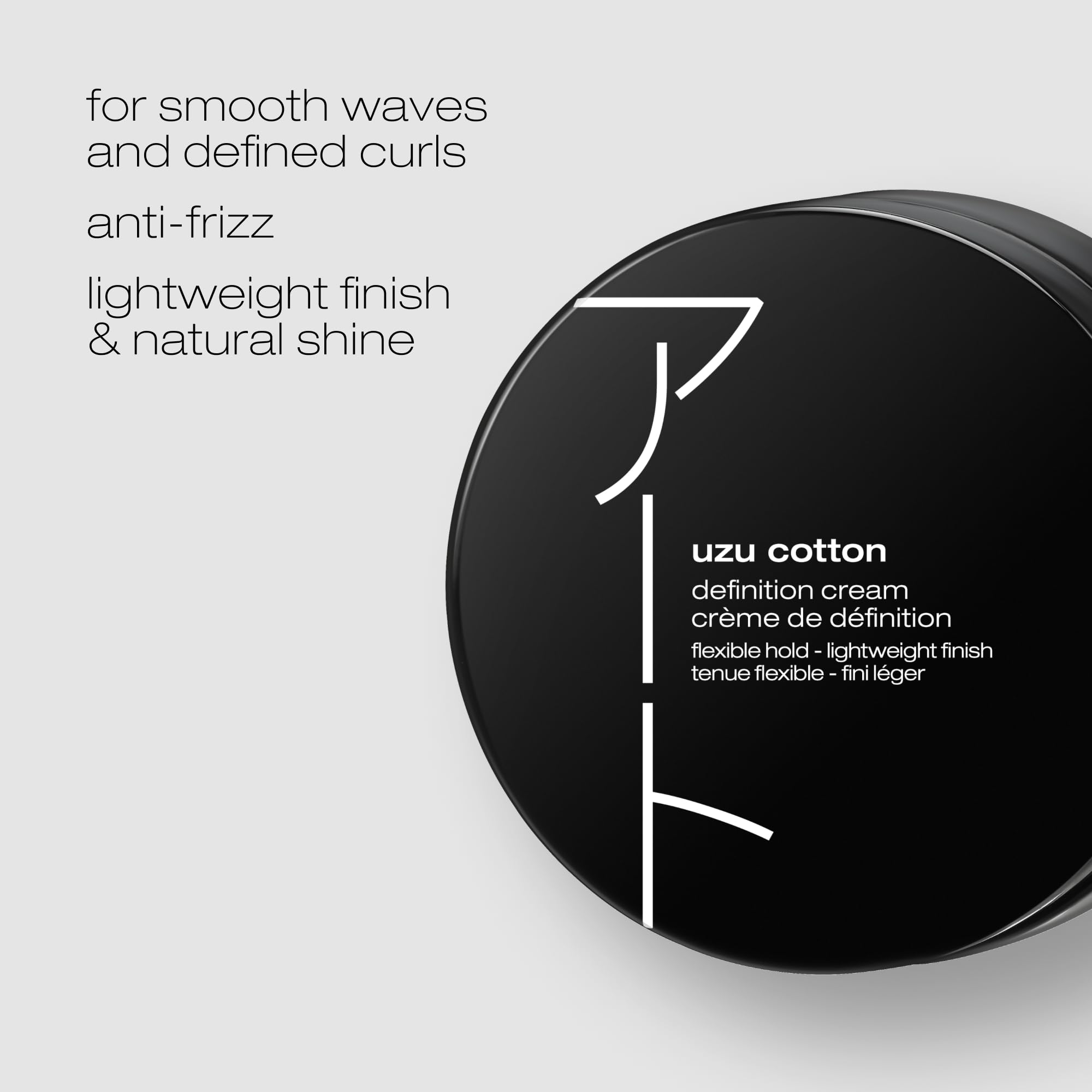 shu uemura art of hair Uzu Cotton Definition Cream - Anti-Frizz, Flexible Hold and Natural Shine, For Wavy and Curly Hair, 2.54 Fl Oz