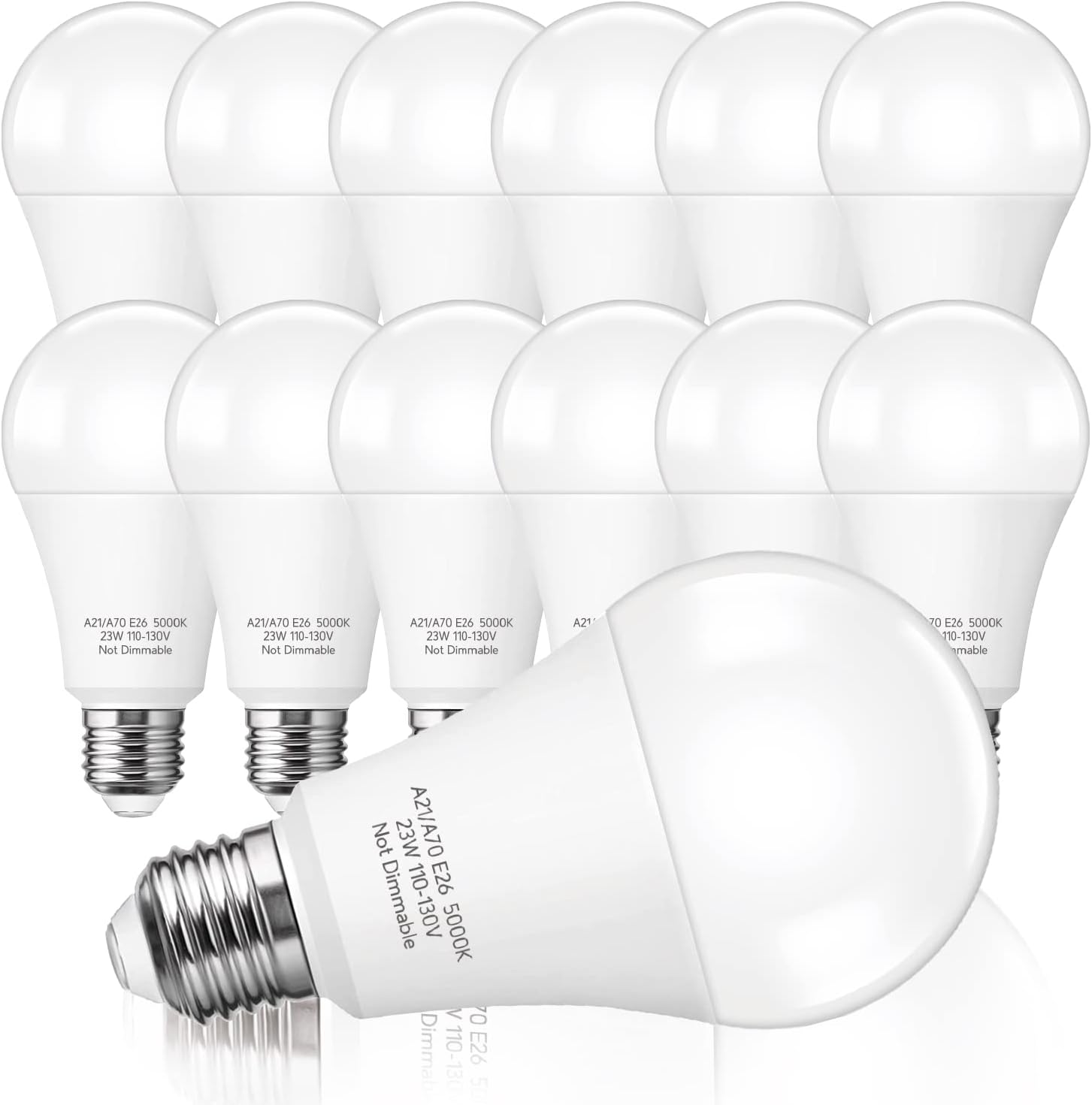 150-200W Equivalent 23W LED Bulb, A21 LED Super Bright Light Bulb, 2500 Lumens, Daylight White 5000K for Home, Office, Store, Garage, Warehouse, Garden, Commercial Lighting