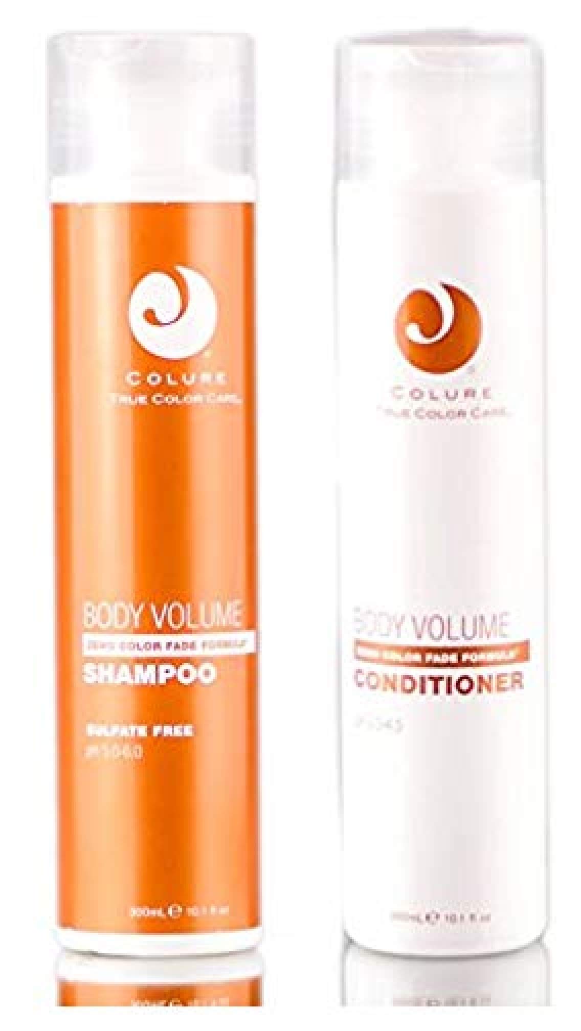 Colure True Color Care BODY VOLUME Shampoo & Conditioner DUO Set, zero color fade formula (with Sleek Compact Mirror) (10.1 oz/300ml Retail DUO Kit)