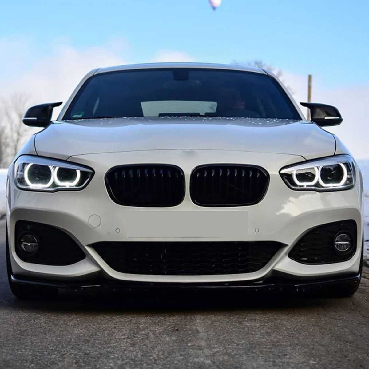 Coche AleróN Delantero Para B-MW 1 Series F20 F21 M-Pack 118i 120i 2015-2019, Labio Parachoque Spoiler Lip Trim Splitter Difusor Kit Cuerpo ProteccióN Accesorios