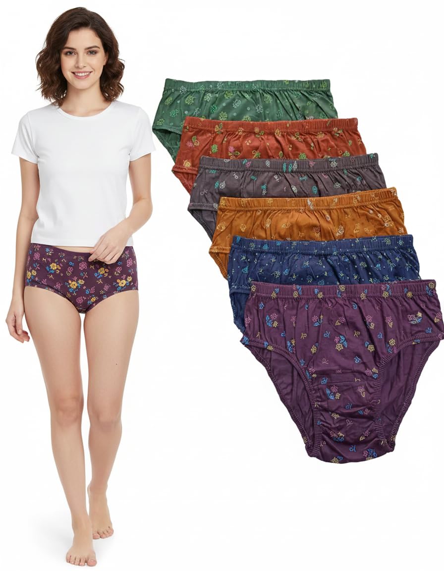 louis craft Women's Cotton Printed Panties (5 Colours; Pack of 5; Colours & Print May Vary) Multi5-picture-32