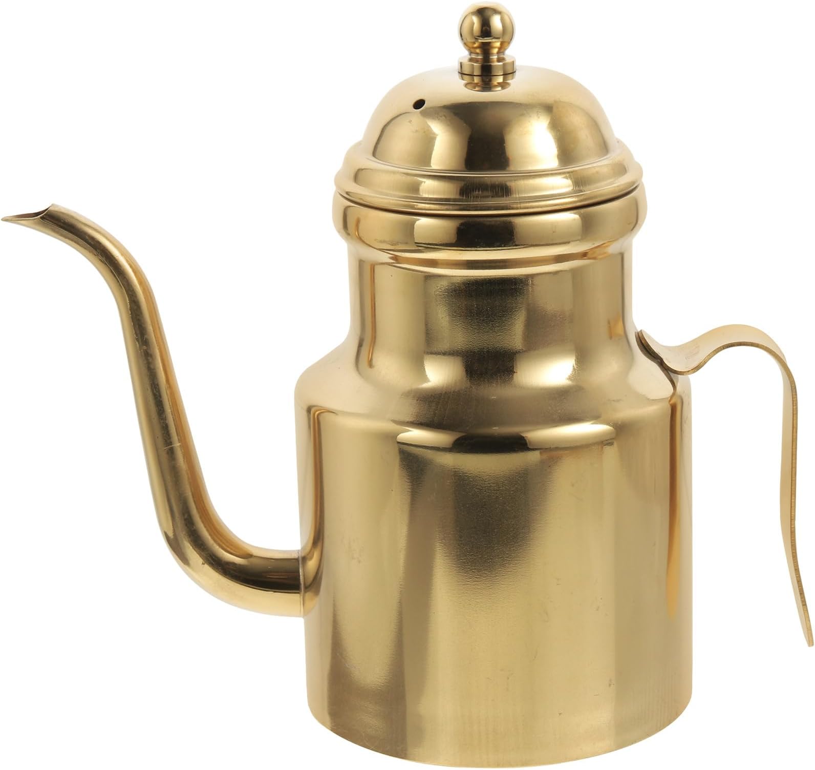Cabilock Oil Dispenser Vinegar Dispenser Bottle Stainless Steel Oil Can Container with Handle for Kitchen Restaurant Cooking BBQ Golden
