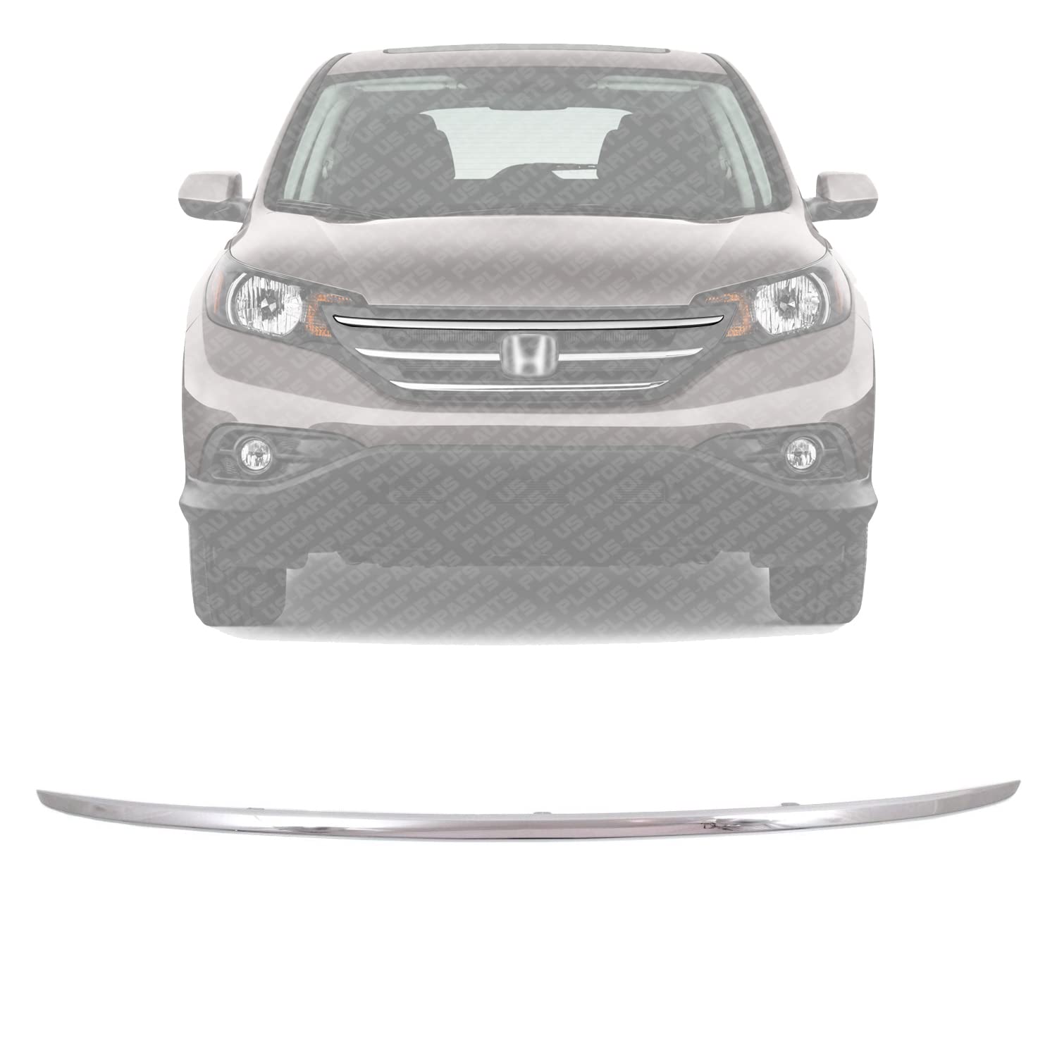 US AUTO PARTS PLUS New Front Grille Upper Molding Chrome Direct Replacement For Honda CR-V 2012-2014 71122T0GA01 HO1217107