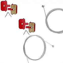 Kit Freio Bike Completo Pastilhas + Cabos 19 Fios Compatível Shimano MTB