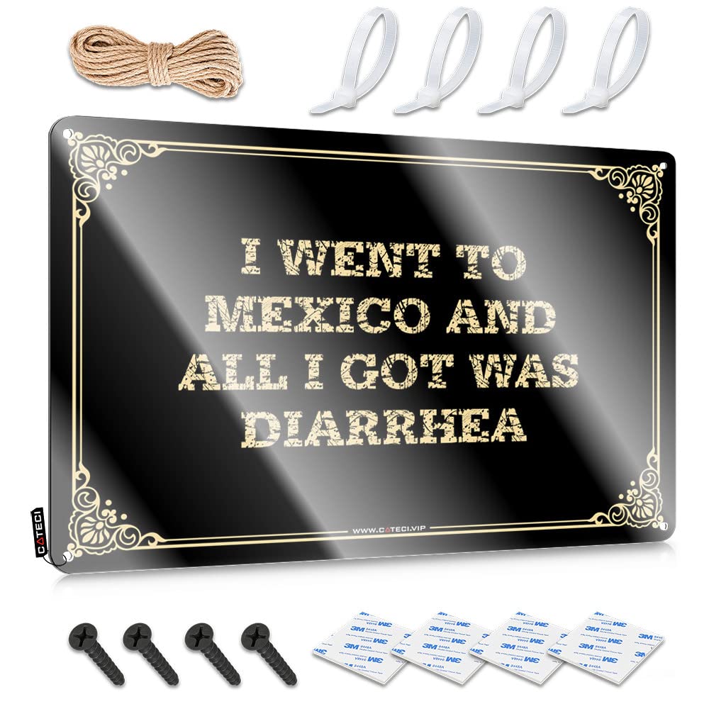 Sukecupqz Colour Bedroom Door Sign I Went To Mexico And All Got Was Diarrhea Tin Sign(30X40cm)