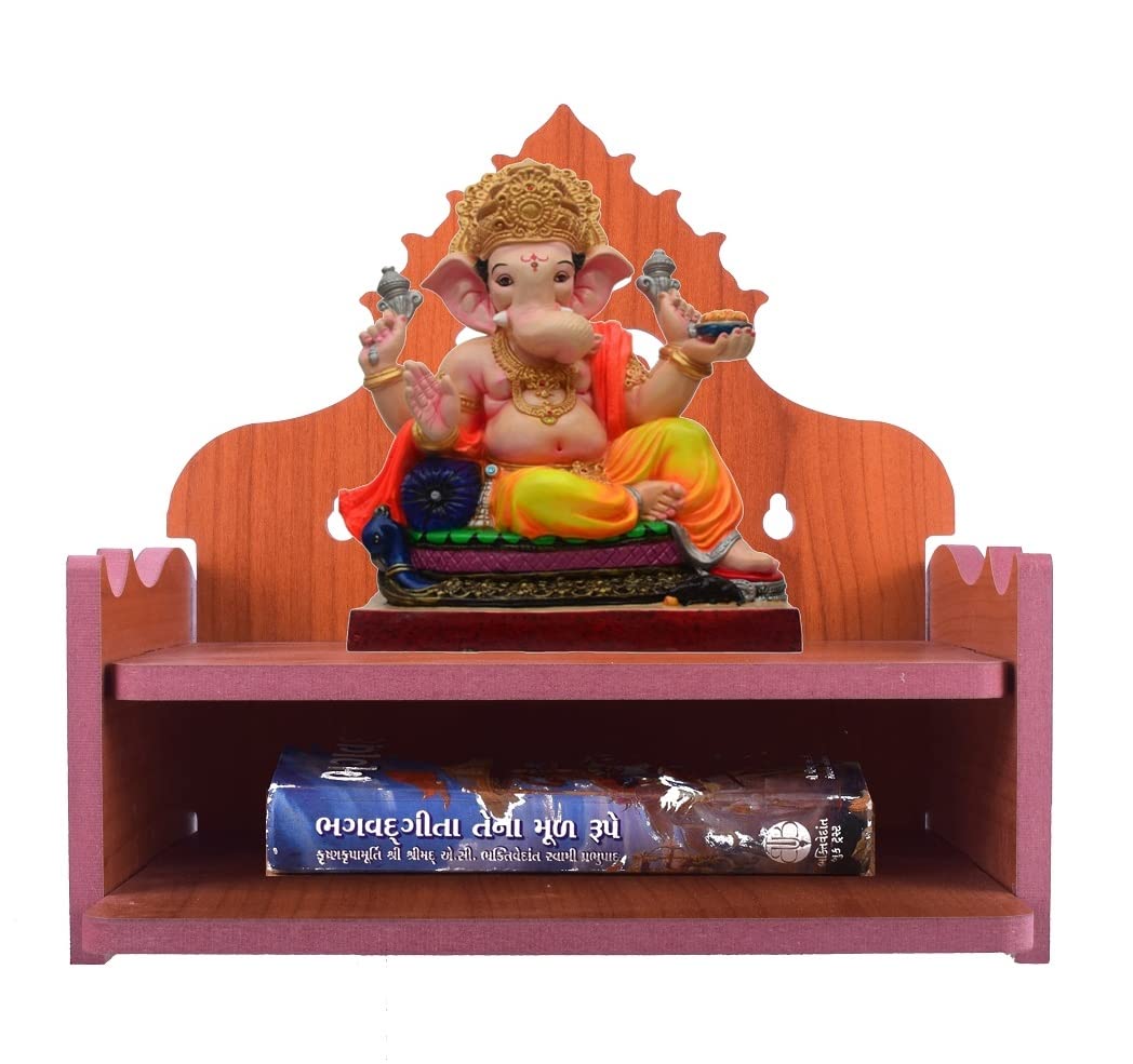 Christian Wooden Wall Hanging Temple for Home and Shop,Office and Home showpiece Temple (Orange-1)