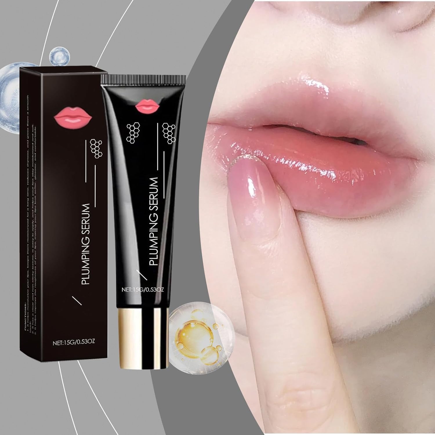 Lip Plumper Oil Instantly Volumising Increase Lip Elasticity Lip Plumper Gloss Long-lasting Moisturize Help Fade Dark Lip, Reduce Fine