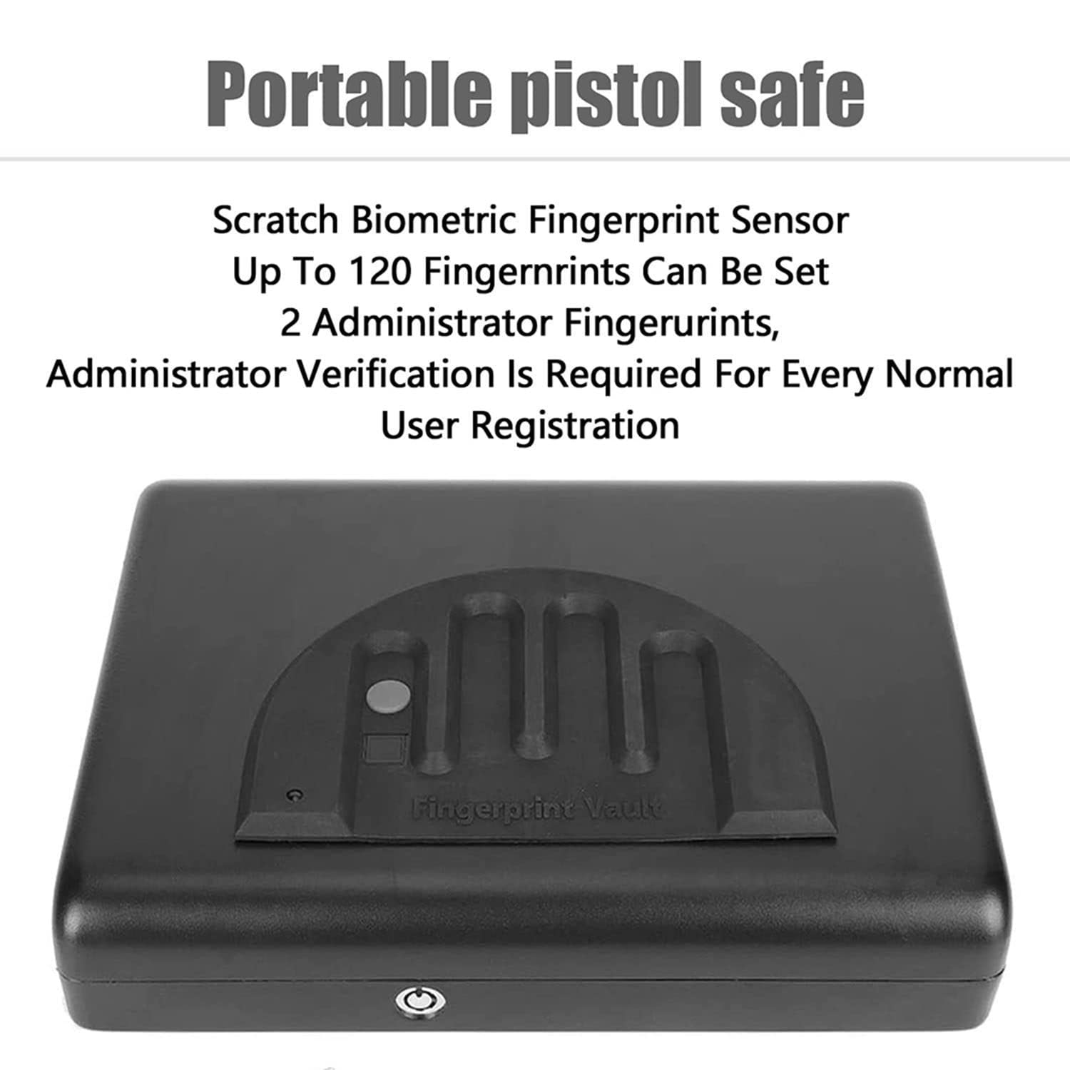 Caja de Seguridad biométrica para Huellas Dactilares con Llave de Repuesto, Cajas Fuertes portátiles para almacenar Dinero, Joyas y Objetos de Valor,280x210x60mm