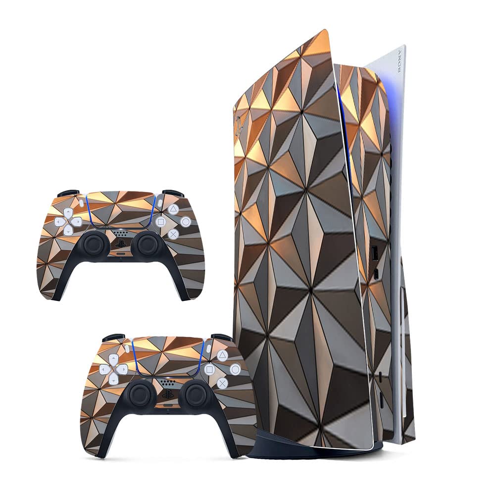 GADGETS WRAP Printed Vinyl Skin Sticker Decal for Sony PS5 PlayStation 5 Disc Edition Console & 2 Controller (Skin Only, Console & Controller not Included.) - Golden Cubes (B0BW3S9S25) Amazon Price History, Amazon Price Tracker