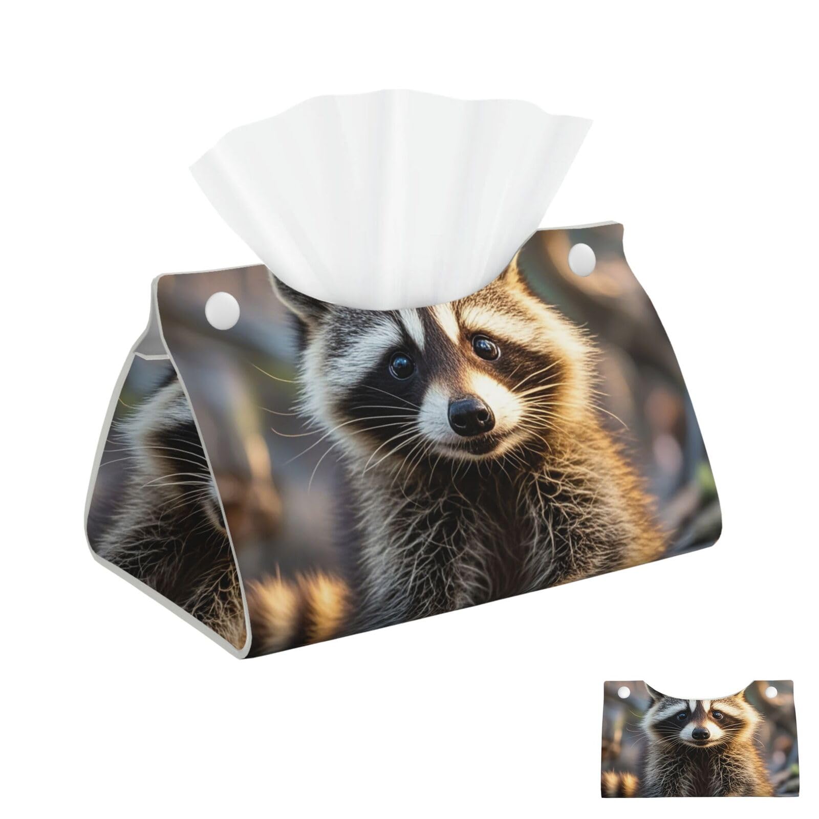 Funny Raccoon Tissue Box Cover Square Cube Boxes