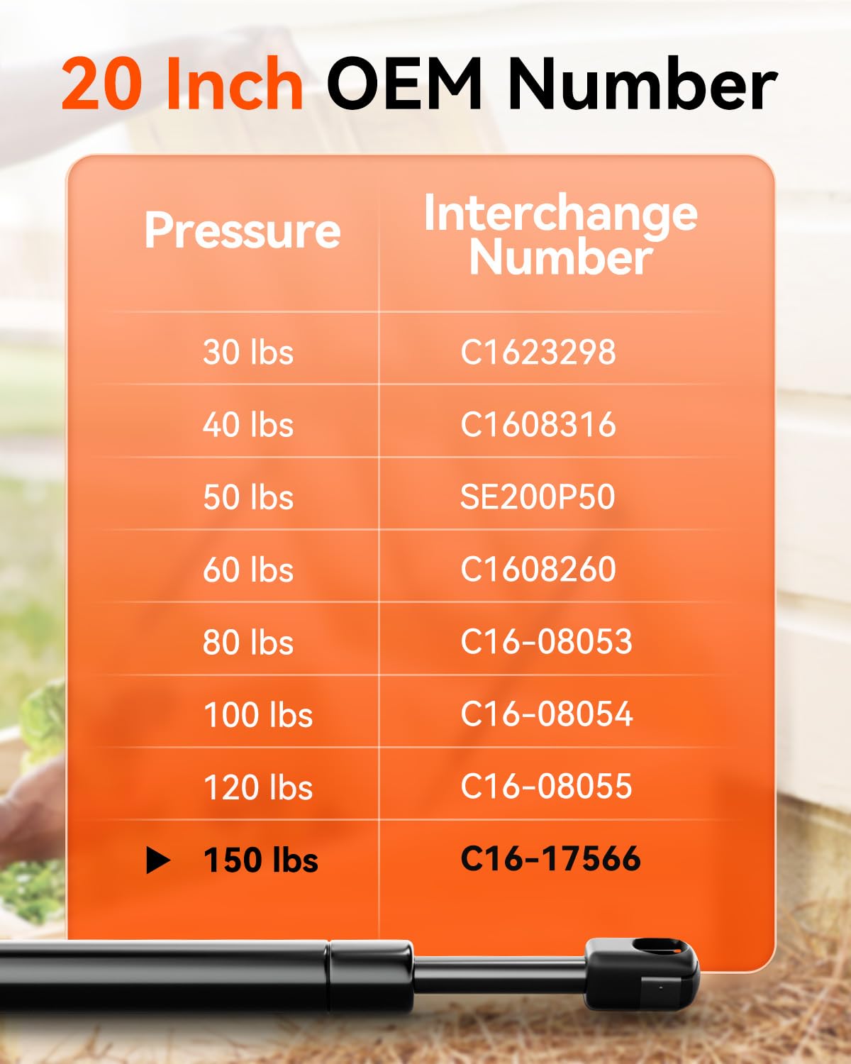 20 Inch 150lb/667N Gas Shock Strut Spring Lift Support - View #8