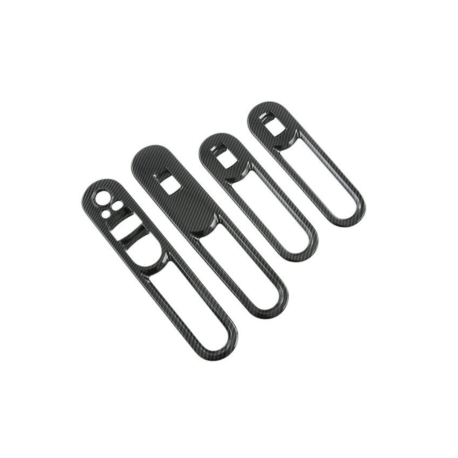 Riloer - Coperture In ABS Per Interruttori Alzacristalli Per BMVV Mini Clubman (F54 2016-2022) - Effetto Fibra Di Carbonio Nero, 4 Pezzi - 3
