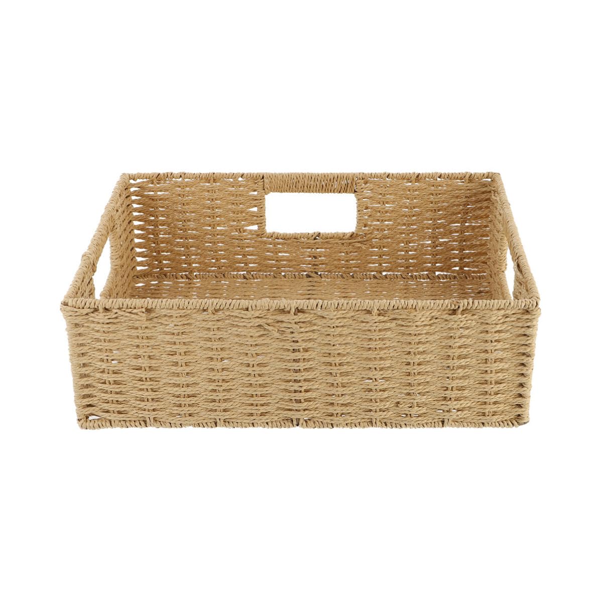 Panier de rangement en rotin blanc cassé | Boîte tressée pour la maison