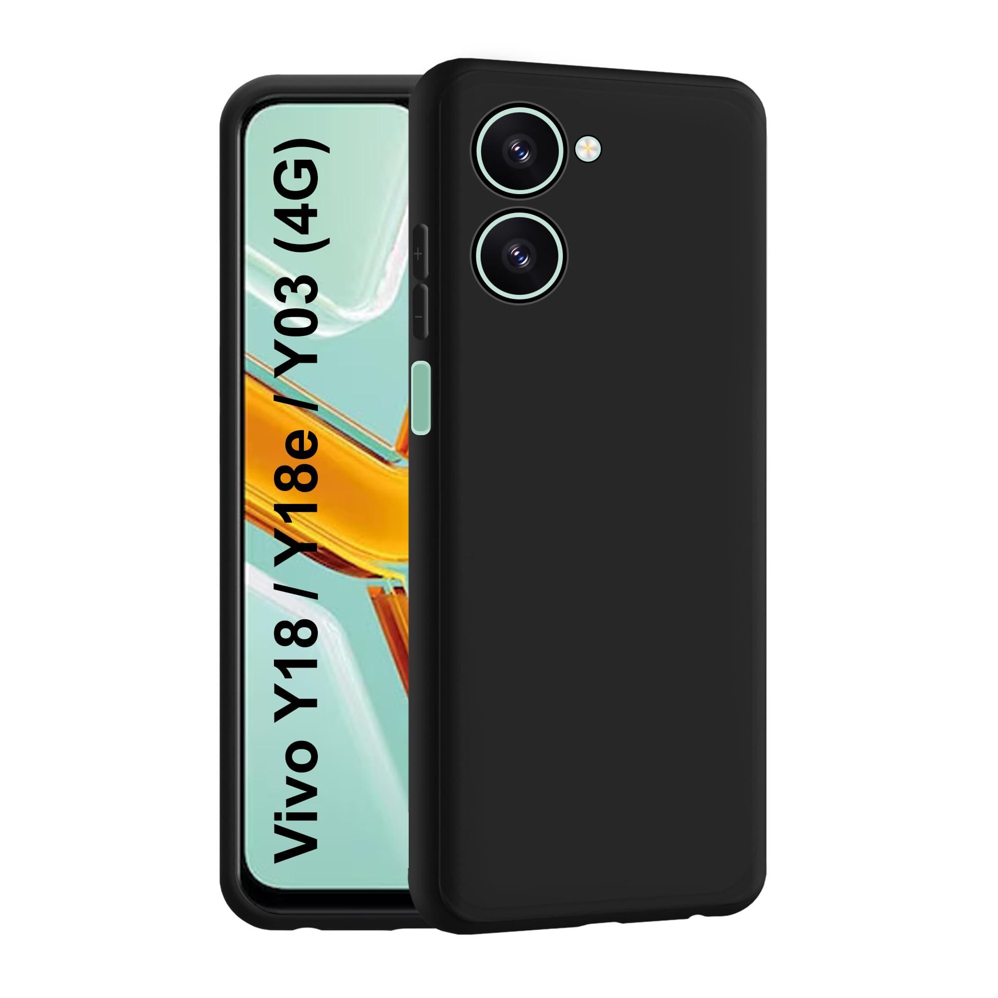 CEDO Vivo Y18 / Y18e / Y03 / Y28s (4G) Back Cover | Camera Bump Protection & Inner Velvet Fabric Lining | Ultra Slim Matte Soft Rubberised Case Cover (Black) (B0D4VG7Y3N) Amazon Price History, Amazon Price Tracker