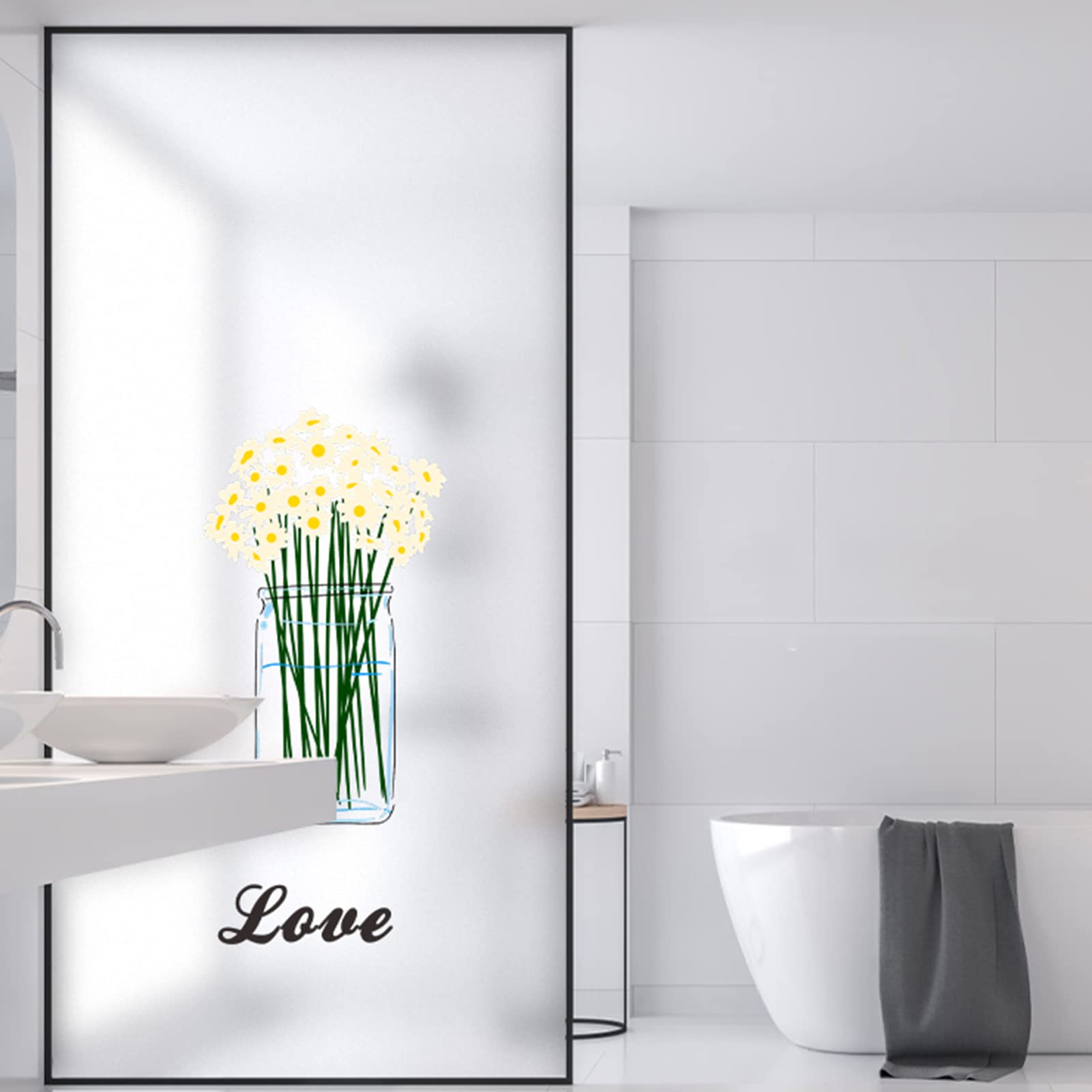 Folia okienna Prywatność, drzwi przesuwne matowa naklejka na szkło, bezklejowa zdejmowana dekoracyjna naklejka na szkło anty UV do łazienki biuro 80cm x 200cm,I