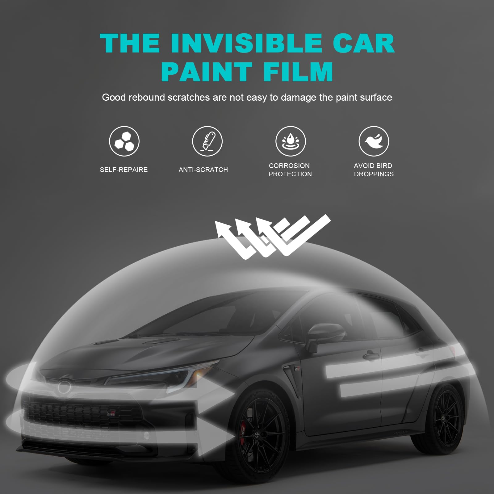 8 5mil TPU PPF Clear Car Pre-Cut Paint Protective Film for 2023-2024 Toyota Corolla GR HD Scratch Exterior — view 6