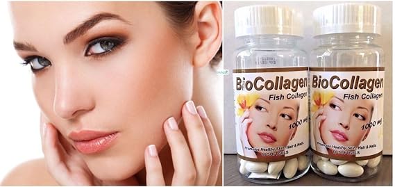 Set Bio Collagen Hydrolyzed Collagen softgels (1000 mg) & BioCollagen with Elastin Antioxidant Cream 2 oz (Promotes Healthy Skin Hair and Nails). Pack 2 Cream and Capsules