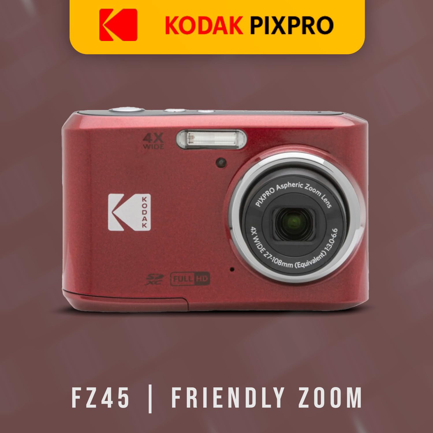 FZ45 Kodak デジタルカメラ RED Kodak PIXPRO FZ45 Friendly Zoom Digital Camera (Red