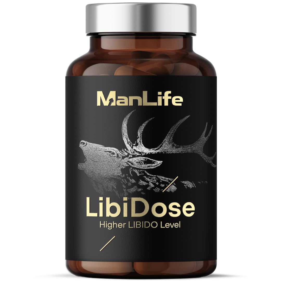 Libido Booster – MACA, Tribulus terrestrisn, Muira puama, Rhodiola rosea - Kapseln für Männer zur Steigerung von Libido, Empfindungen, Verlangen, Leidenschaft | ManLife LibiDose 90 vegane Kapseln
