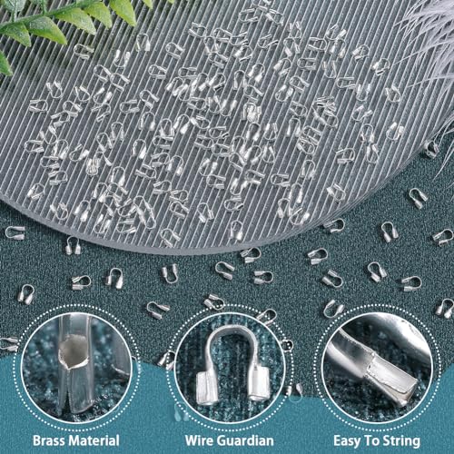 SOFPLATE 1 Box 1200Pcs Wire Guardians Silver Wire Guard Thread Protector Loop Brass Wires Cable U Shape Protective Tube Findings for Earring Bracelet Necklace jewellery Making Supplies DIY Beading Cra - Image 4