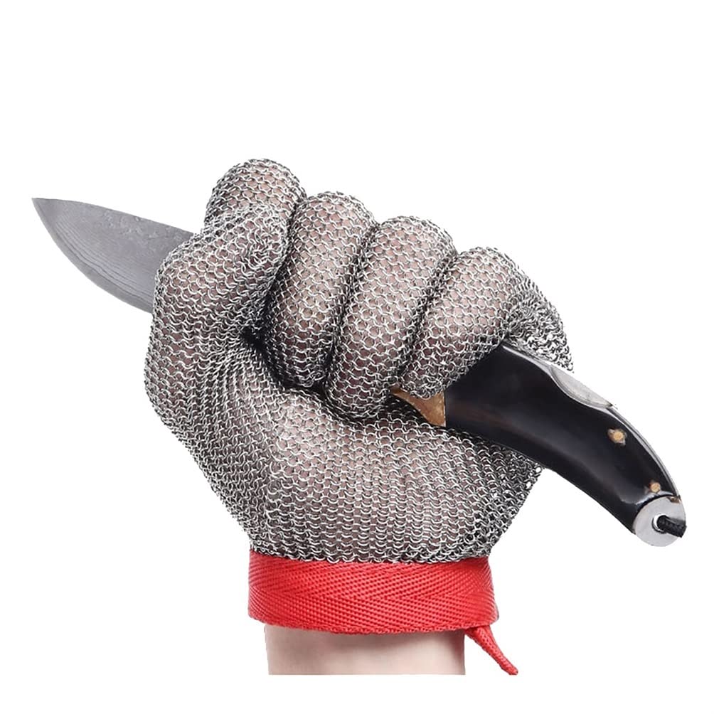 Guantes Resistentes a Cortes Guantes Resistentes A Cortes Con Anillo De Acero Inoxidable - Guantes De Cadena De Trabajo De Seguridad Para Carniceros Y Chefs - Protección De Nivel 9 - Izquierda Y Derec