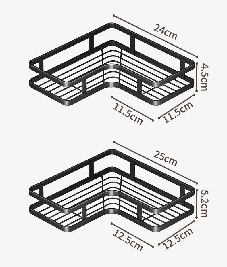 Image of Royal-Pro Bathroom Shelf for Wall Corner - Adhesive Rack Organiser for Bathroom Without Drill Nail Free Stainless Steel Rust Proof Two Ways Installation with All Accessories (2)