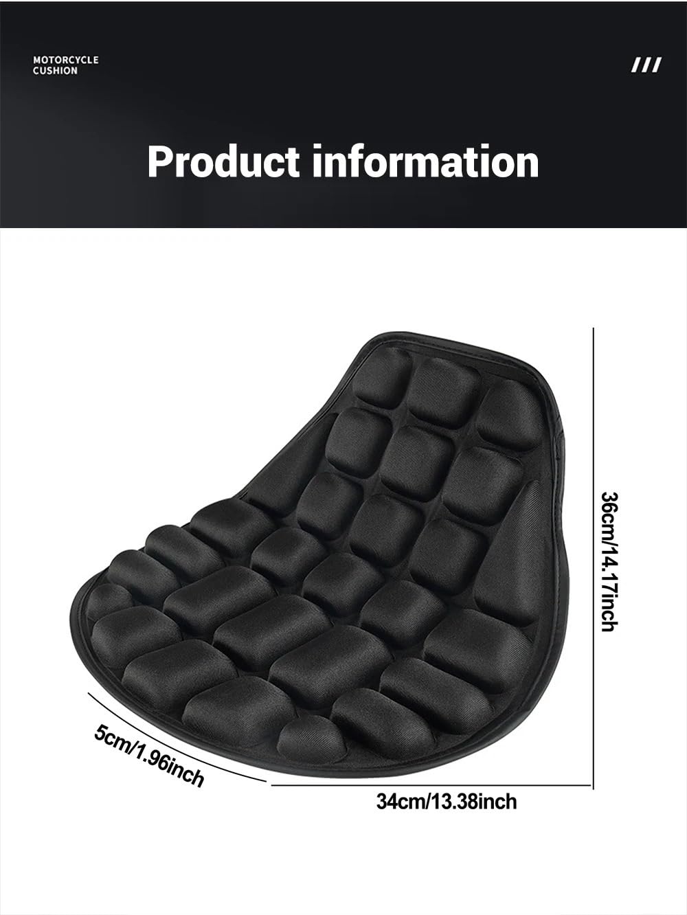 Coussin De Selle Moto Coussin de siège de Moto Noir, Doux et Confortable, Universel, for Moto et vélo électrique Coussin De SièGe De Moto