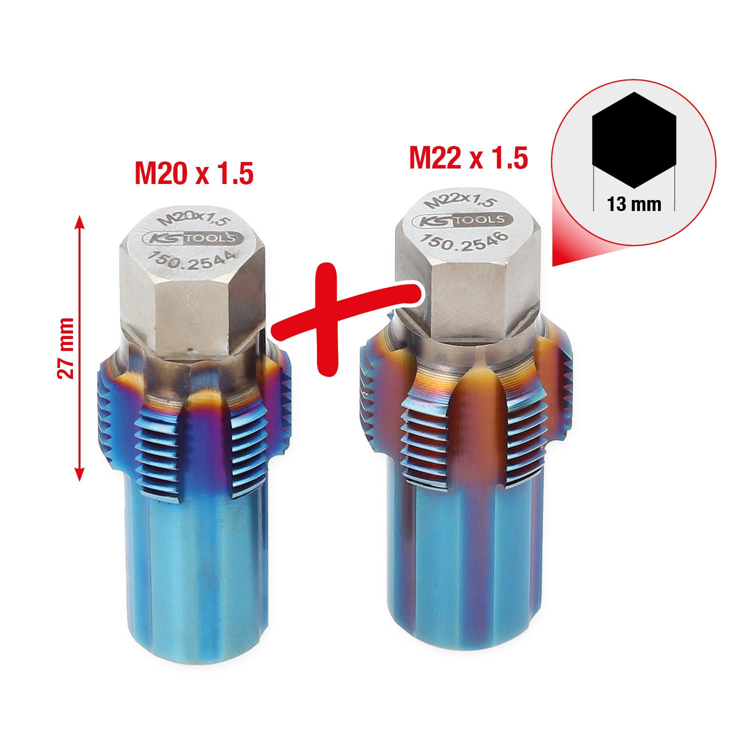 KS TOOLS 150.2540 Serie di maschi per filettare