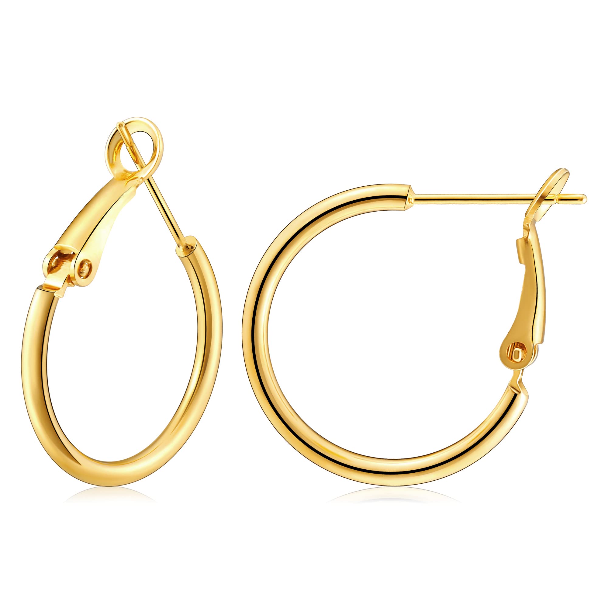 Gacimy Gold Hoop Earrings for Women, 14K Gold Plated Thin Hoops